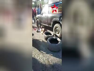 a trailer hit a truck driver