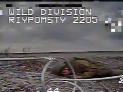 Drone Hits Rus Soldier Pretending to be Dead