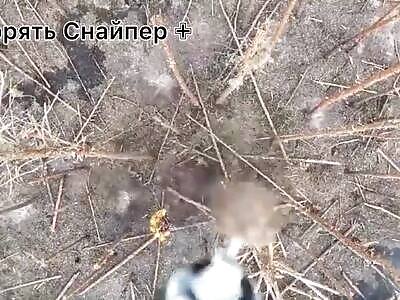 RUSSIAN SOLDIER'S HEAD ON FIRE AFTRE DRONE STRIKE