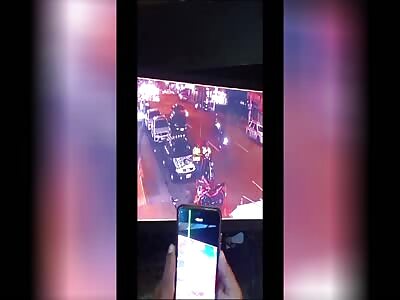 Nightclub bouncer and the man he's talking to are shot