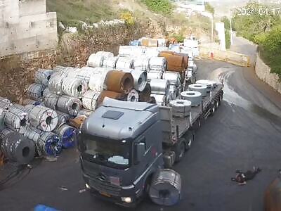  Worker crushed by roll of steel in Israel [Action +Aftermath]