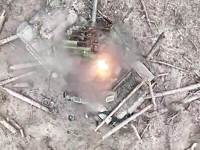 Elimination of Russian armored vehicles in the forest