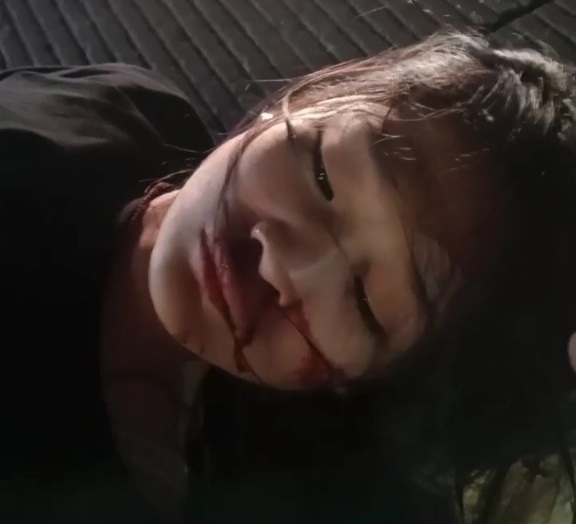 Three Chinese girl on moped crashed by speeding car 