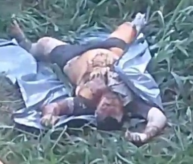 Decomposed body of fat man executed and dumped in abandoned place 