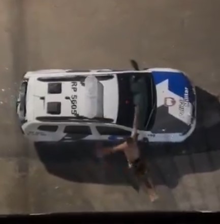 Damn, the thief fell from the building