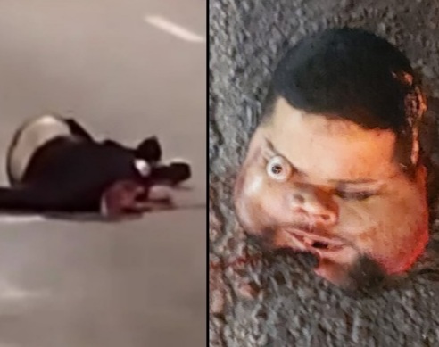 Motorcyclist Head decapitated after a horrific crash 