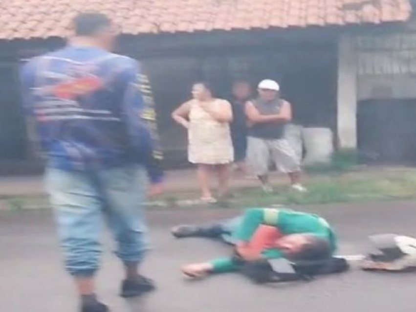 At High Speed, Car Hits Motorcycle With Man On It (Skip To 00:30)