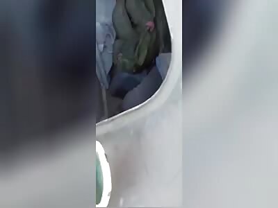 Captured foreign mercenary beat with Russian slipper