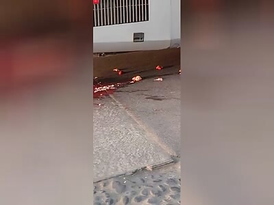 total crushing of the victim's head