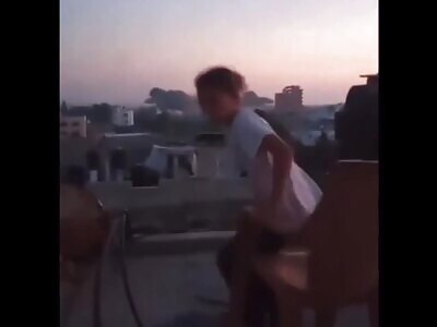 Building in Deir al Balah, Gaza destroyed(3 angles) with aftermath.