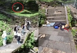 A Rockfall In Sichuan Province Killed A Female Tourist