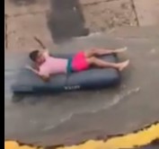 Man Rides a Raft Straight to Hell.