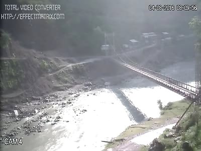 Woman Commits Suicide by Jumping From a Bridge into a River (Long View)