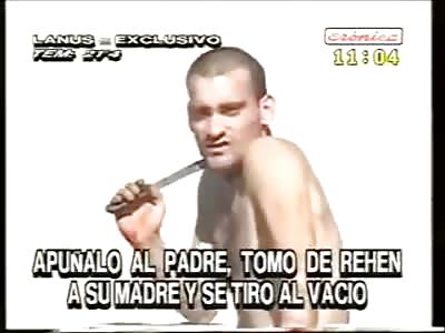 Man Cuts his Neck and Jumps from Top of a Building in Live TV after Stabbing his Father 