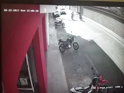 Bloodied Man Getting Shot in Front of the Store