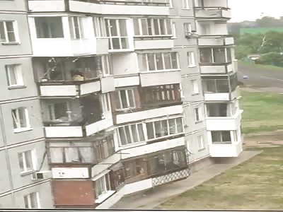 Drunk Man Falls to Death from 5th Floor. Skip to :58