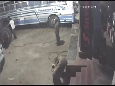 Worker Killed by Tyre Explosion. Skip to 2:03