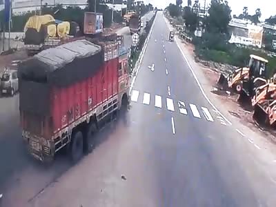 Biker Destroyed by Truck in Brutal Accident