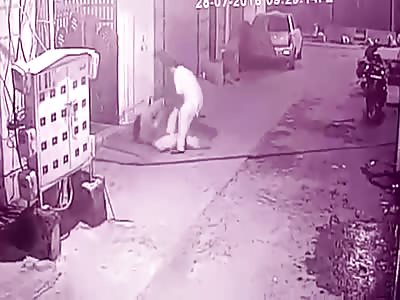 Wife Getting Beaten by Husband in the Street