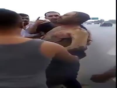 Gas Pipe Explosion Victim Walking Towards the Crowd