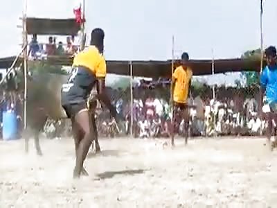 Guy Bleeding Heavily During Jallikattu