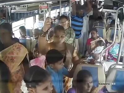  Woman Fell Out Of A Bus While Driving (Two Angles) 