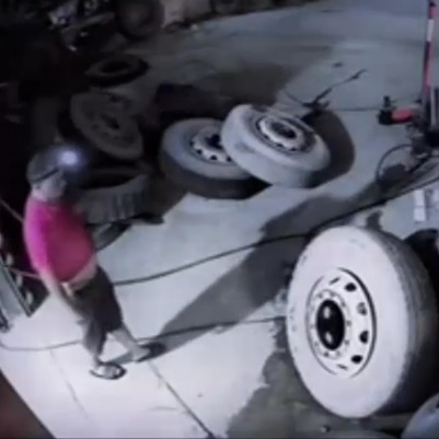 Tire Explodes In Bus Drivers Face Killing Him Instantly.