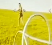 Drone Chases Russian Solider Around Field for Fun 