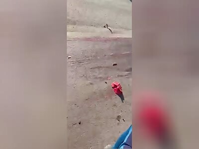 Truck dragged guy down road