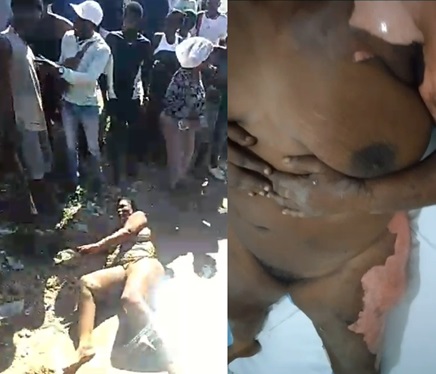 Woman Can't Escape Her Lynching from This Rowdy Pissed off Crowd