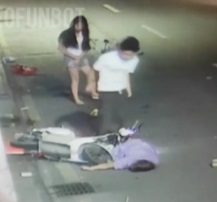 A Couple in Love hit a Woman