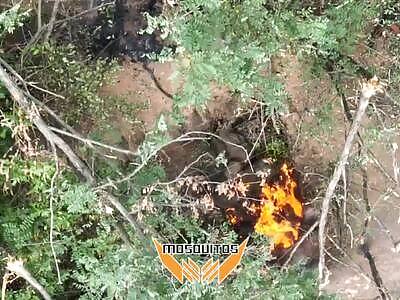 Russian invader is burning alive
