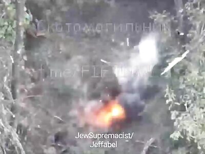 Ukrainian soldier receives 2 direct grenade hits.