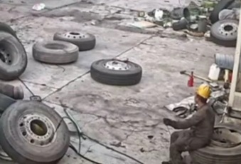 Tire Explosion on Worker.