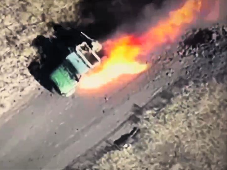 Speeding Jeep Packed with Orcs Gets Torched