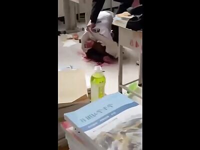 Merciless Beating Of A High School Student With A Chair.