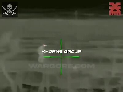 Ukrainian Sniper Drops Russian Soldier