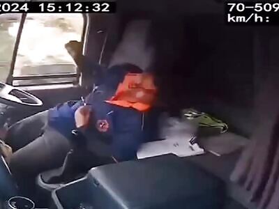 Truck Driver Taken Out By Random Object