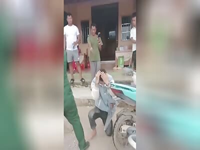 Little gangster bitch caught stealing a scooter and punished 