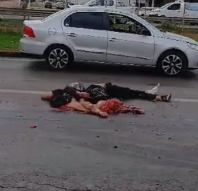 (different angles) couple crushed by truck