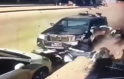 Speeding car lost control and fatally crashed motorcycle and his bike 