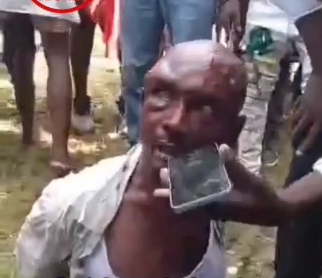 Gang member captured and savagely punished by angry crowds 