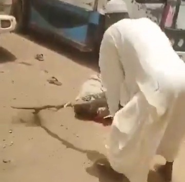 Prisoners from the janjaouid militia executed by sudanian people 