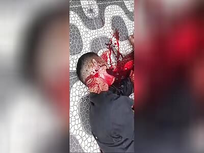 man brutally murdered splashing last moments of life