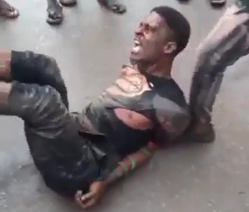 Nigerian thief punished hard by angry crowds 