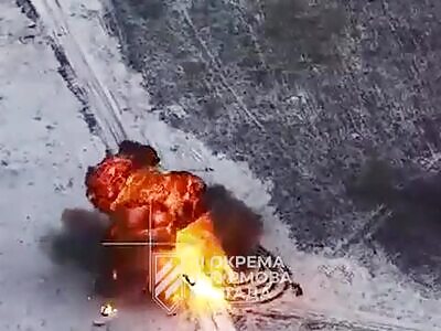 A golf cart with Russian soldiers was blown up by a mine.