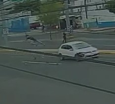 Victim Flies after Being hit at High Speed