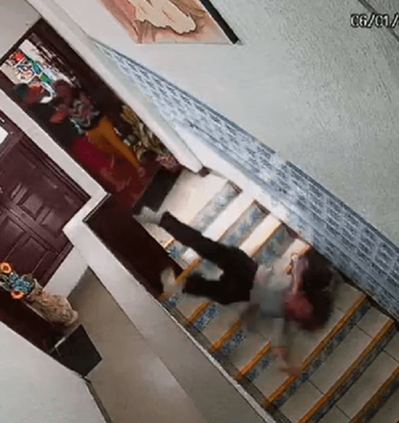 Evil Man Throws 70-Year-Old Woman Down The Stairs 