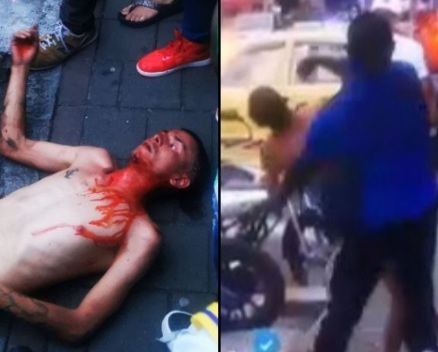 Thief captured red handed nearly killed by angry crowds 