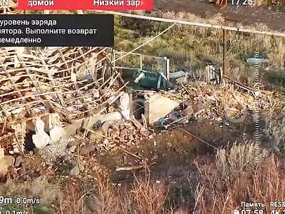 Russian FPV strike on Ukrainians in the basement